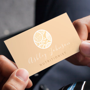 Citrus Icon Söt Calligraphy Nutritionist Visitkort