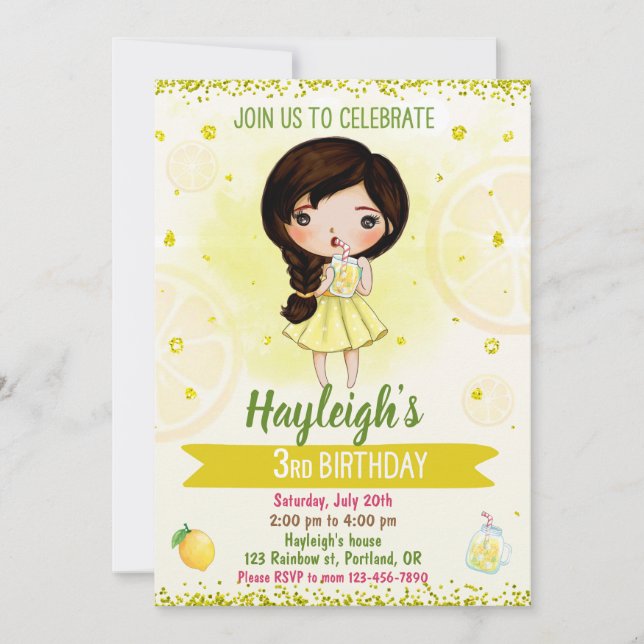 Citrus-inbjudan om frukfödelsedagsfödelsedag inbjudningar (Framsida)