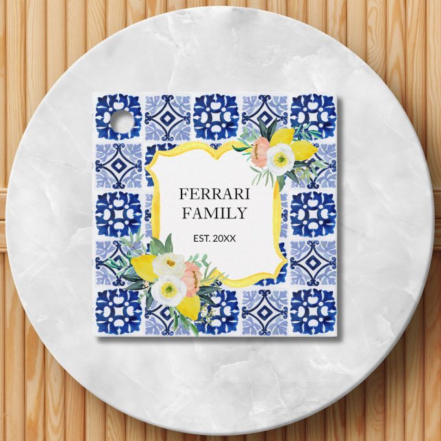 Citrus Italiana Mediterranean Tiles Mönster Gåvor Etiketter (In situ)