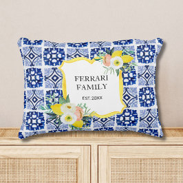 Citrus Italiana Mediterranean Tiles Mönster Prydnadskudde