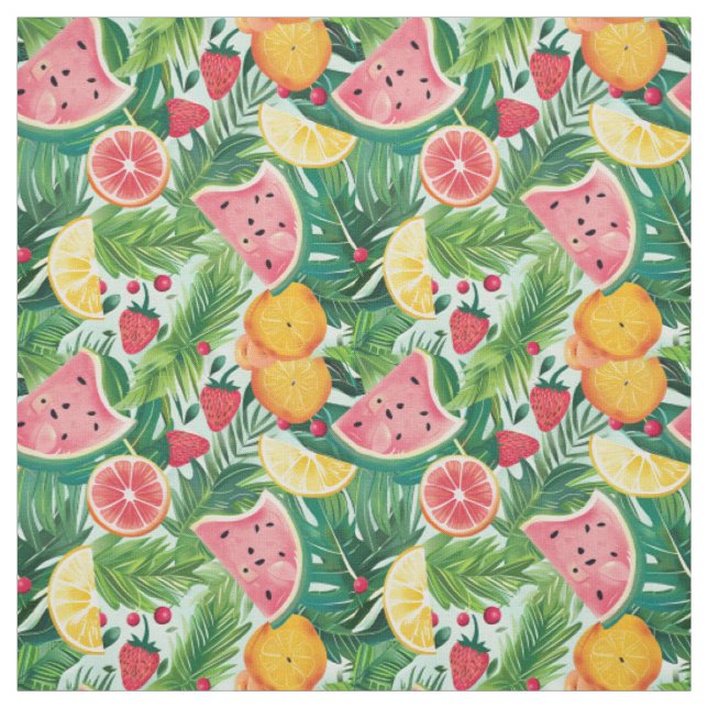 Citrus & Jordgubb Botanisk Tyg (Provkarta)