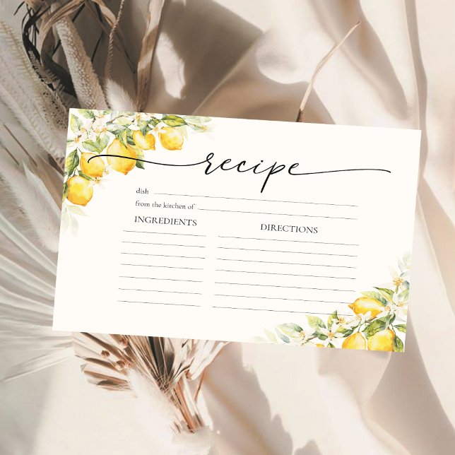 Citrus Large Recipe-kort för citron-Grönt Inbjudningar (Skapare uppladdad)