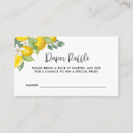 Citrus Lemon Baby Shower Diaper Raffle Biljett Tilläggskort
