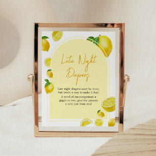 Citrus Lemon Baby Shower Late Night Diables Poster