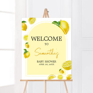 Citrus Lemon Baby Shower Välkommen Poster