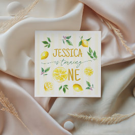 Citrus Lemon Birthday Party Napkins Pappersservett