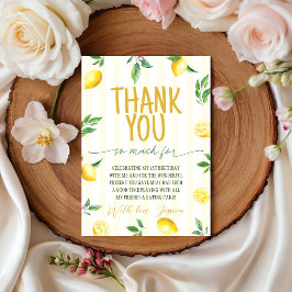 Citrus Lemon Birthday Thank You Card Inbjudningar
