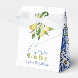 Citrus Lemon Blue Tile Watercolor Presentaskar