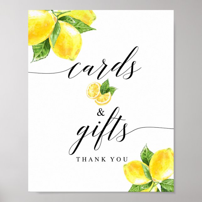 Citrus Lemon Cards and Gifts Sign 8x10" Poster (Framsidan)