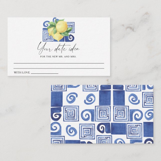 Citrus Lemon - Datum och natt - Idéer \ Datum burk Tilläggskort (Fram/baksida)