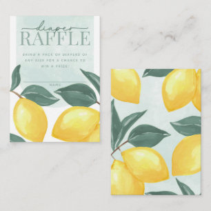 Citrus Lemon Diaper and Wipes Raffle Card Insert Tilläggskort