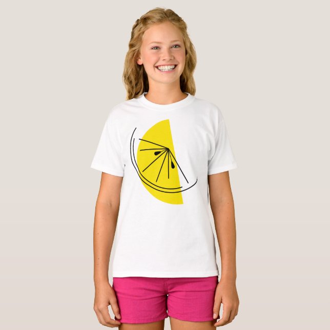 Citrus Lemon-flickors t-shirt (Hel framsida)