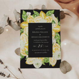 Citrus Lemon Fruit Black Wedding bjudande