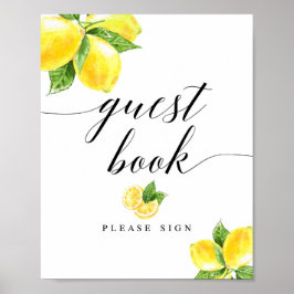Citrus Lemon Guest Bok Sign 8x10" Poster