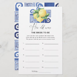 Citrus lemon - Hur gammal var bruden?