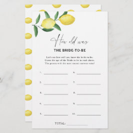 Citrus lemon - Hur gammal var bruden?