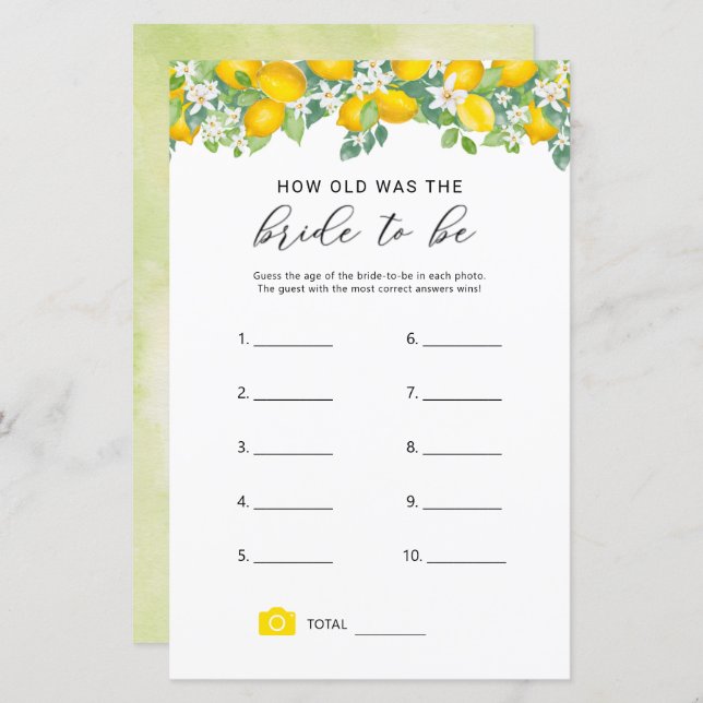 Citrus Lemon hur gammalt var Bride Game (Fram/baksida)