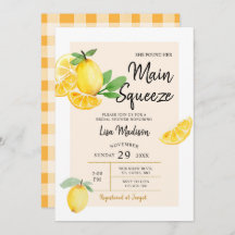 Citrus Lemon huvudklämning Inbjudningskort för möh