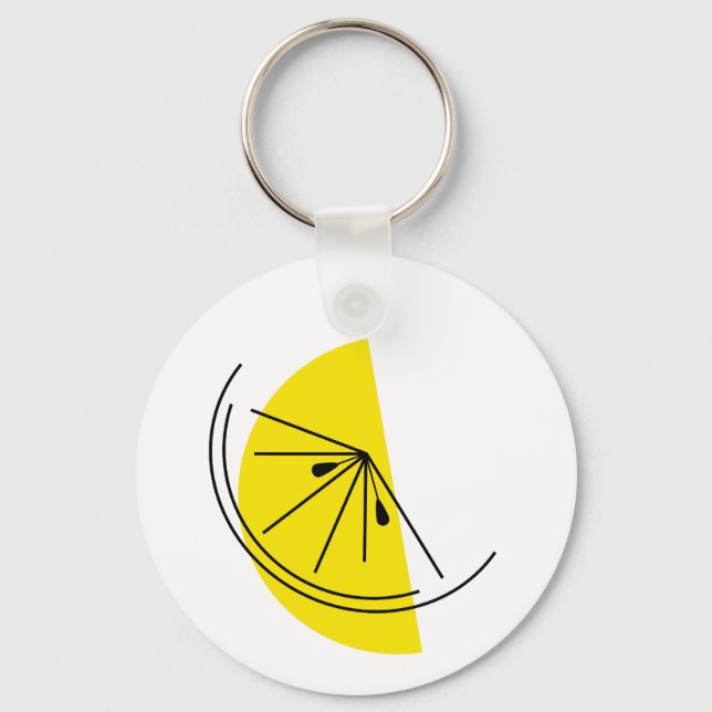 Citrus Lemon keychain aluminium round Nyckelring (Framsida)