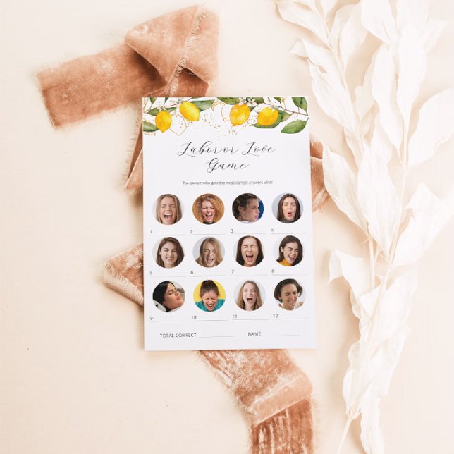 Citrus Lemon Labor eller Kärlek Baby Shower Game C (Skapare uppladdad)