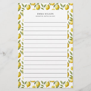 Citrus Lemon Lime Lined Brevpapper