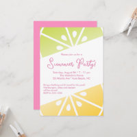 Citrus Lemon Lime Rosa & Gult sommaren Party