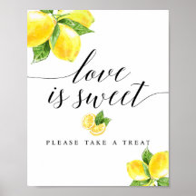Citrus Lemon Love is Sweet Skylt 8x10"