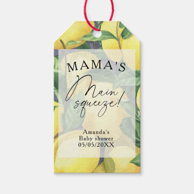 Citrus Lemon - Mamas favorit baby shower Presentetikett (Framsidan)