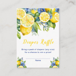 Citrus Lemon Mediterranean Baby Show Diaper Raffle Tilläggskort