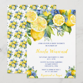 Citrus Lemon Mediterranean Baby Shower Inbjudningar