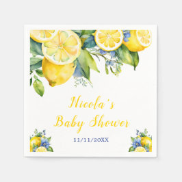Citrus Lemon Mediterranean Baby Shower Pappersservett
