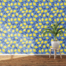 Citrus Lemon Mediterranean Gult Blue Watercolor
