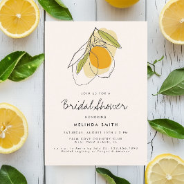 Citrus Lemon Modern Minimalist Möhippa Inbjudningar