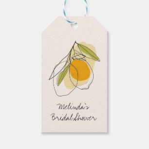 Citrus Lemon Modern Minimalist Möhippa Presentetikett