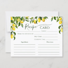 Citrus Lemon Möhippa Recept Card Inbjudningar
