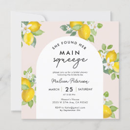 Citrus Lemon Möhippa Square Inbjudningar