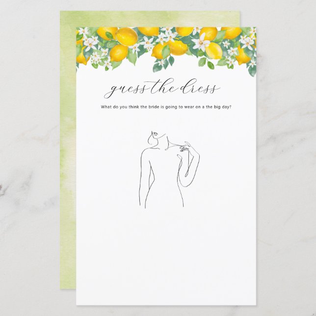 Citrus Lemon-Möhippan gissar att resespel (Fram/baksida)