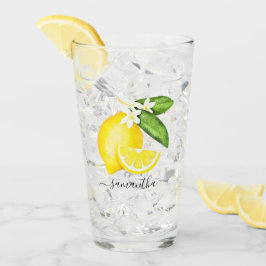 Citrus Lemon Monogram Glaskopp