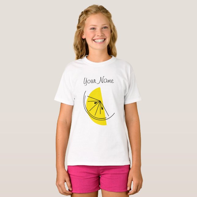 Citrus Lemon Namn flickors t-shirt (Hel framsida)