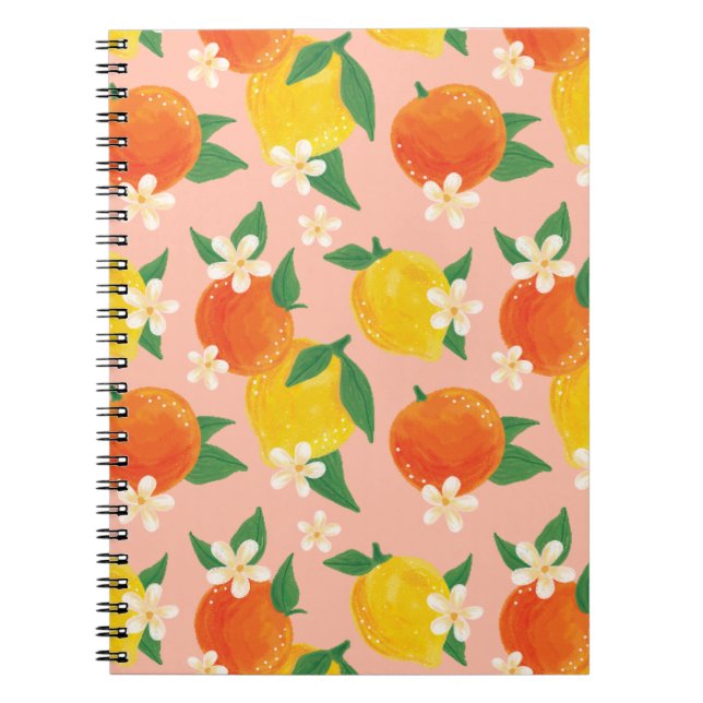 Citrus Lemon Orange Small Notebook Anteckningsbok (Framsidan)