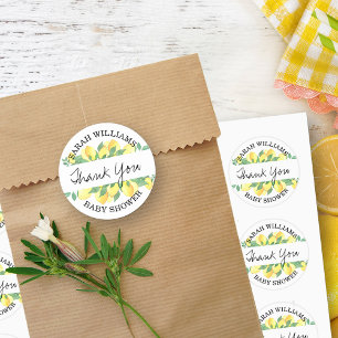 Citrus Lemon Personlig Tack Runt Klistermärke