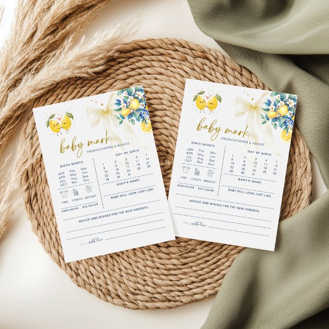 Citrus Lemon Sweetie Baby Predictions Advice Game (Skapare uppladdad)