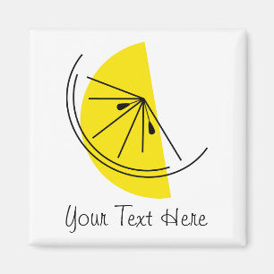 Citrus Lemon Text magnet-kvadrat Magnet