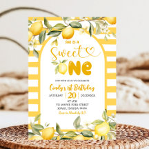 Citrus Lemon Theme Sweet One First Birthday