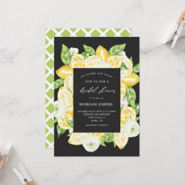 Citrus Lemon Träd Black Inbjudningskort för möhipp