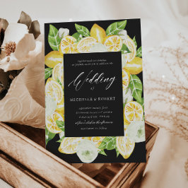 Citrus Lemon Träd Black Wedding bjudande