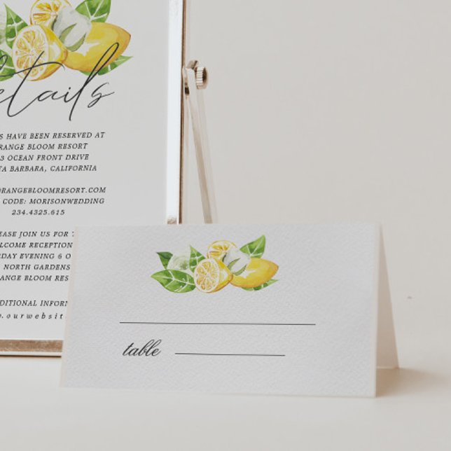 Citrus Lemon Träd Bröllop Bord-kort Kort (Skapare uppladdad)