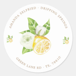 Citrus lemon träd-frukten Classic Round Sticker Runt Klistermärke