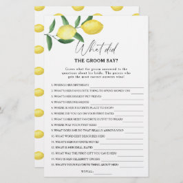 Citrus lemon - Vad sa brudgummen möhippa?