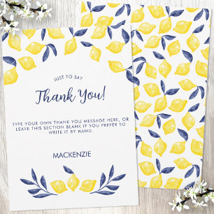 Citrus Lemon Watercolor Tack Kort